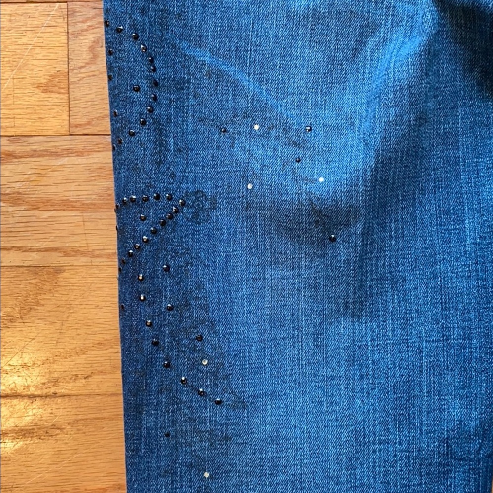 PRE-OWNED KAREN KANE DENIM JEWELED JEANS - Picture 8 of 13